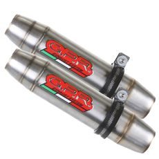 DUAL SLIP-ON EXHAUST GPR DEEPTONE BL.4.RE.1.DE BRUSHED STAINLESS STEEL INCLUDING REMOVABLE DB KILLERS AND LINK PIPES