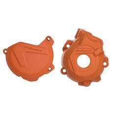 CLUTCH AND IGNITION COVER PROTECTOR KIT POLISPORT 90971, ORANŽINĖS SPALVOS
