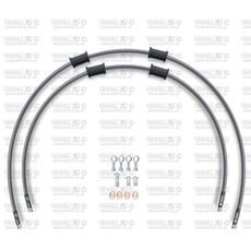 RACE FRONT BRAKE HOSE KIT VENHILL POWERHOSEPLUS TRI-6002F (2 ŽARNELĖS RINKINYJE) CLEAR HOSES, CHROMED FITTINGS