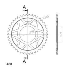 GALINĖ ŽVAIGŽDĖ SUPERSPROX RFE-239:42-BLK, JUODOS SPALVOS 42T, 420