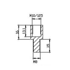 MIRROR ADAPTOR PUIG ADAPTER REAR MIRROR HI-TECH M10 TO M8 DUCATI 9578N, JUODOS SPALVOS TO HANDLEBAR