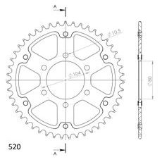 REAR SPROCKET SUPERSPROX STEALTH RST-478:45-SLV, SIDABRINĖS SPALVOS 45T, 520