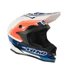 MX helmet YOKO SCRAMBLE white / blue / fire, XS dydžio