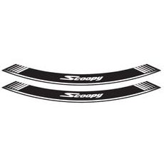 RATLANKIO LIPDUKAS PUIG SCOOPY 5559B, BALTOS SPALVOS SET OF 8 RIM STRIPS