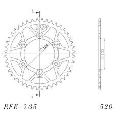 GALINĖ ŽVAIGŽDĖ SUPERSPROX RFE-735:44-BLK, JUODOS SPALVOS 44T, 520