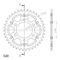 REAR SPROCKET SUPERSPROX STEALTH RST-478:39-BLK, JUODOS SPALVOS 39T, 520