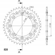 GALINĖ ŽVAIGŽDĖ SUPERSPROX STEALTH RST-474:42-RED, RAUDONOS SPALVOS 42T, 525