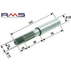 REAR WHEEL SHAFT KIT RMS 100240050