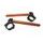 Aluminium-forged clip-ons ACCOSSATO CP003 with metal clamp composed of 2 half-rings 10 degrees inclination, orange
