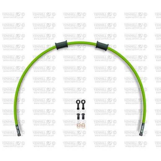 GALINĖS STABDŽIŲ ŽARNELĖS RINKINYS VENHILL POWERHOSEPLUS HON-7015RB-GR (1 ŽARNELĖ RINKINYJE) GREEN HOSES, BLACK FITTINGS