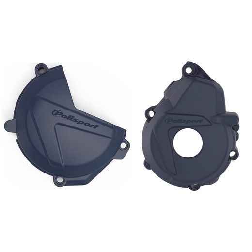 CLUTCH AND IGNITION COVER PROTECTOR KIT POLISPORT 90997, MĖLYNOS SPALVOS