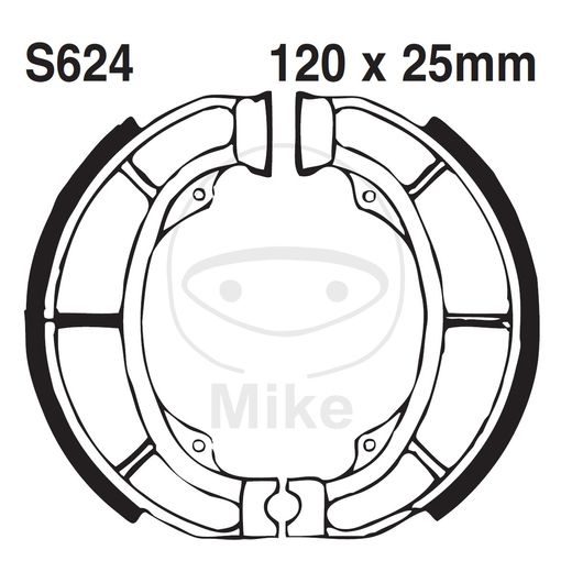 BŪGNINIŲ STABDŽIŲ TRINKELĖS EBC S624G GROOVED INCLUDINGS SPRINGS