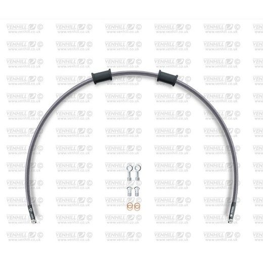 GALINĖS STABDŽIŲ ŽARNELĖS RINKINYS VENHILL POWERHOSEPLUS HON-6042R-CB (1 ŽARNELĖ RINKINYJE) CARBON HOSES, CHROMED FITTINGS