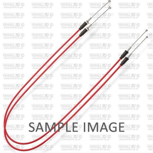 THROTTLE CABLES (PAIR) VENHILL H02-4-046-RD FEATHERLIGHT, RAUDONOS SPALVOS