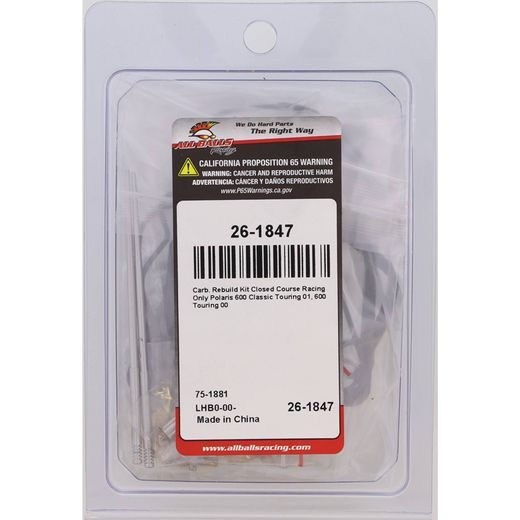 KARBIURATORIAUS REMONTINIS KOMPLEKTAS ALL BALLS RACING CARK26-1847
