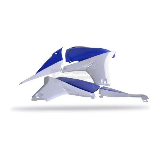 RADIATOR SCOOPS WITH TANK COVER POLISPORT 8413800007 (PORA) BLUE YAM98/WHITE