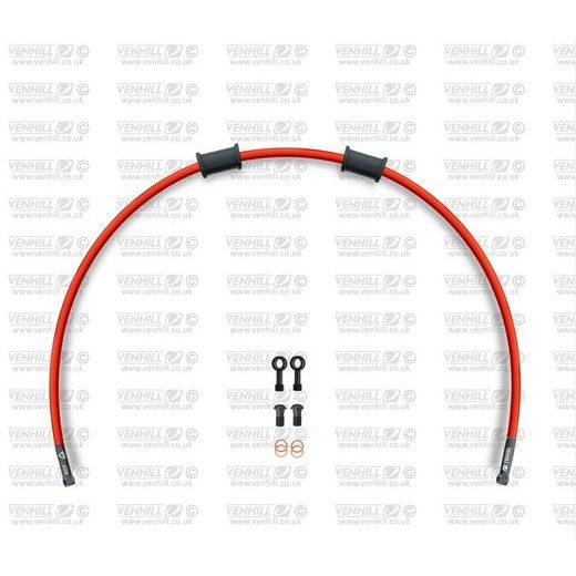 GALINĖS STABDŽIŲ ŽARNELĖS RINKINYS VENHILL POWERHOSEPLUS HON-6039RB-RD (1 ŽARNELĖ RINKINYJE) RED HOSES, BLACK FITTINGS