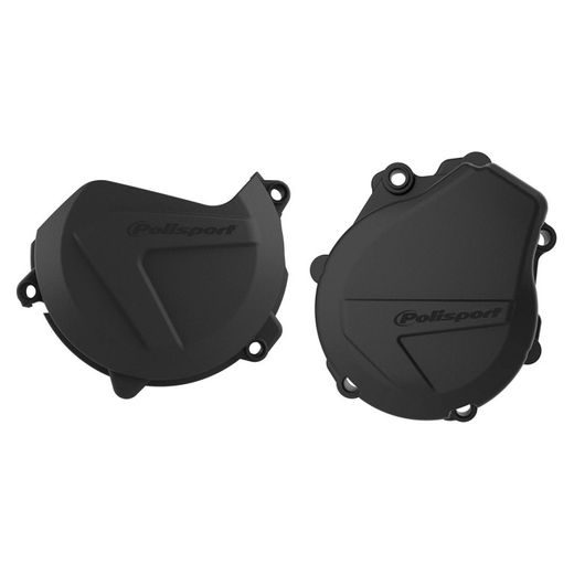 CLUTCH AND IGNITION COVER PROTECTOR KIT POLISPORT 90991, JUODOS SPALVOS