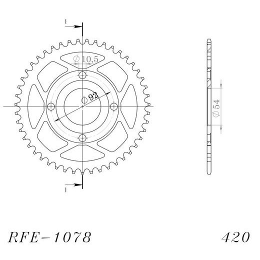GALINĖ ŽVAIGŽDĖ SUPERSPROX RFE-1078:47-BLK, JUODOS SPALVOS 47T, 420