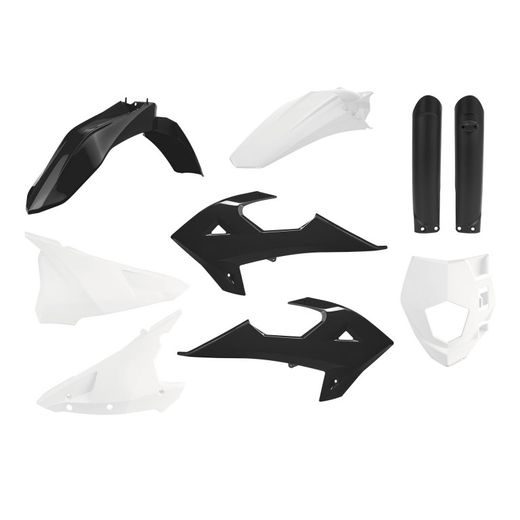 IŠORINIŲ PLASTMASINIŲ DETALIŲ RINKINYS POLISPORT 91037 ENDURO BLACK/WHITE