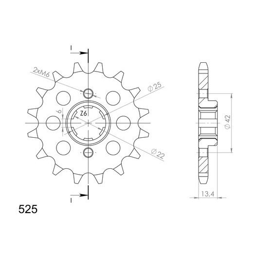 PRIEKINĖ ŽVAIGŽDĖ SUPERSPROX CST-291:16 16T, 525