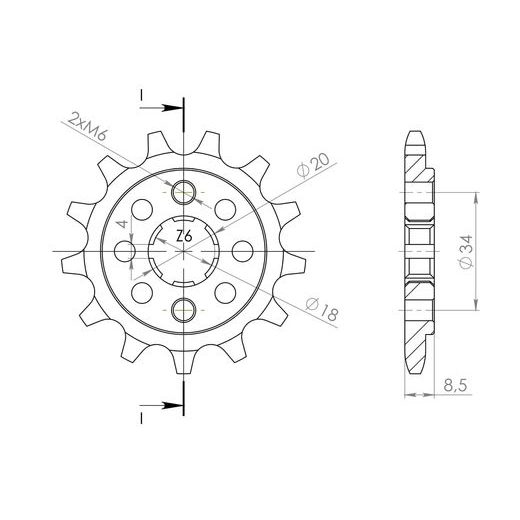 PRIEKINĖ ŽVAIGŽDĖ SUPERSPROX CST-270:14 14T, 520