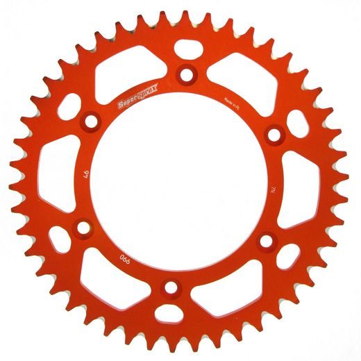 REAR ALU SPROCKET SUPERSPROX RAL-990:46-ORG, ORANŽINĖS SPALVOS 46T, 520