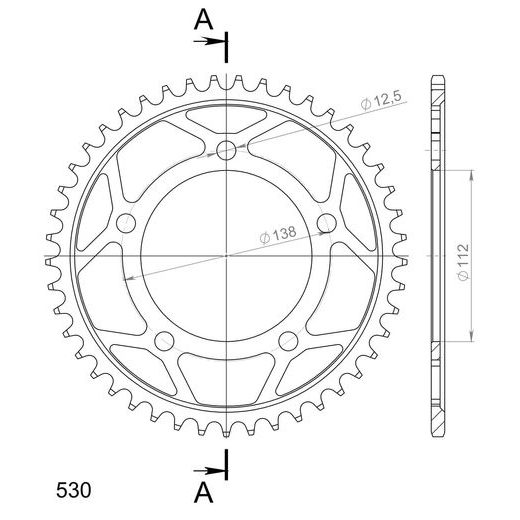 GALINĖ ŽVAIGŽDĖ SUPERSPROX RFE-302:45-BLK, JUODOS SPALVOS 45T, 530