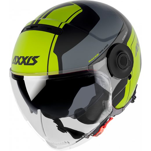 JET HELMET AXXIS RAVEN SV ABS MILANO MATT FLUOR YELLOW, M DYDŽIO