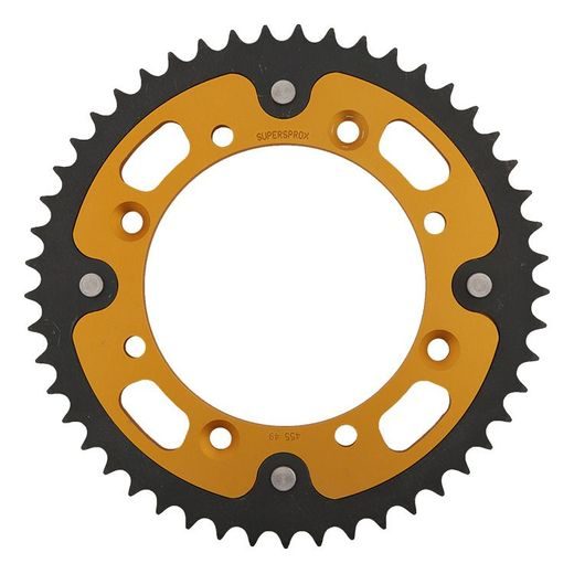 REAR SPROCKET SUPERSPROX STEALTH RST-455:49-GLD, AUKSO SPALVOS 49T, 420