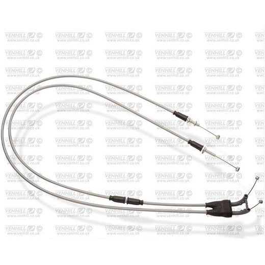 THROTTLE CABLES (PAIR) VENHILL K01-4-037-GY FEATHERLIGHT GREY