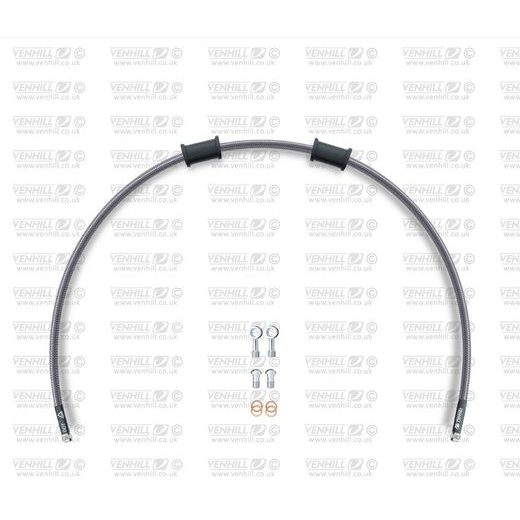 GALINĖS STABDŽIŲ ŽARNELĖS RINKINYS VENHILL POWERHOSEPLUS DUC-7003R-CB (1 ŽARNELĖ RINKINYJE) CARBON HOSES, CHROMED FITTINGS