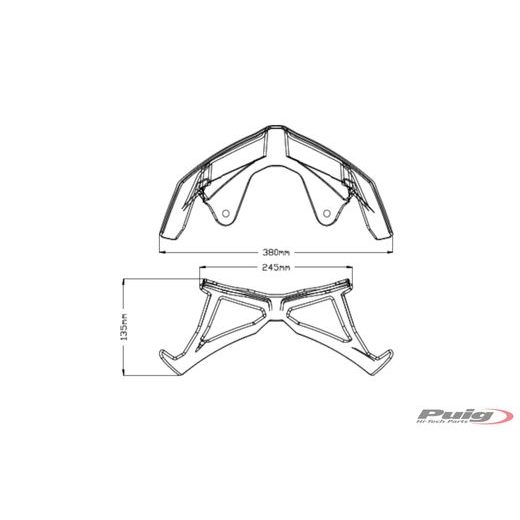 FRONT SPOILER PUIG NAKED 3482J MATINĖ JUODA