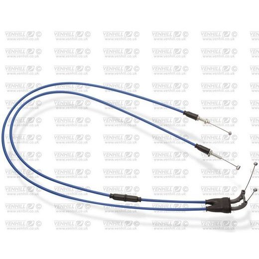 THROTTLE CABLES (PAIR) VENHILL K02-4-043-BL FEATHERLIGHT, MĖLYNOS SPALVOS
