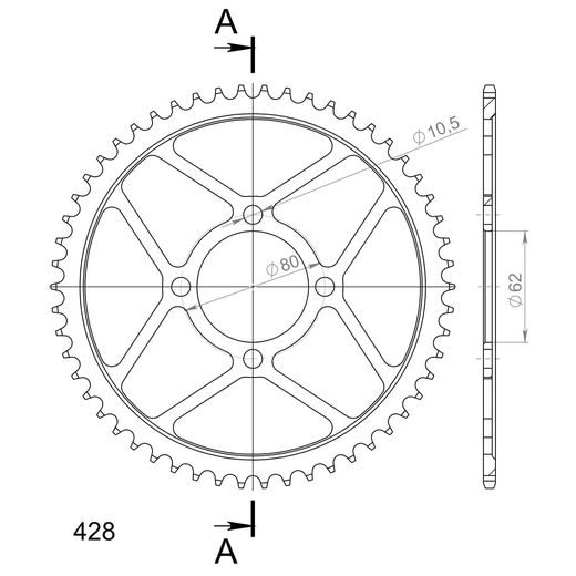 GALINĖ ŽVAIGŽDĖ SUPERSPROX RFE-1843:54-BLK, JUODOS SPALVOS 54T, 428
