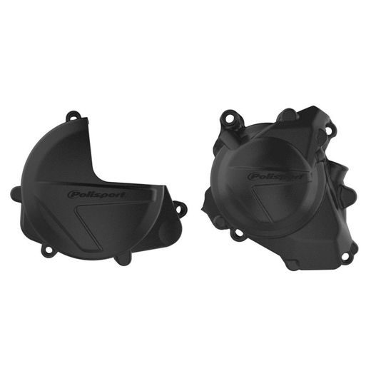 CLUTCH AND IGNITION COVER PROTECTOR KIT POLISPORT 90961, JUODOS SPALVOS