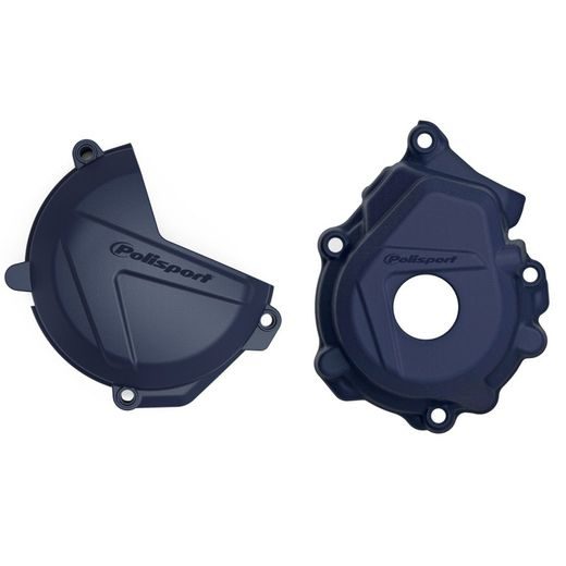 CLUTCH AND IGNITION COVER PROTECTOR KIT POLISPORT 90976, MĖLYNOS SPALVOS