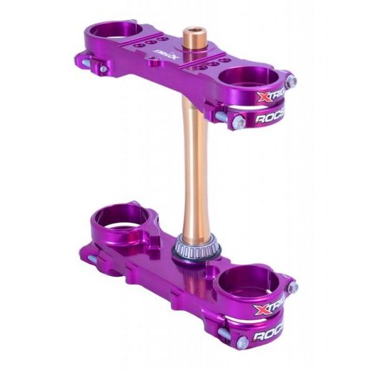 TRIPLE CLAMPS X-TRIG ROCS TECH 40201021, D22 MM VAIRAMS, VIOLETINĖS SPALVOS