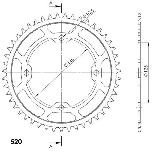 GALINĖ ŽVAIGŽDĖ SUPERSPROX RFE-1857:47-BLK, JUODOS SPALVOS 47T, 520