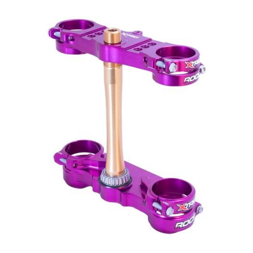 TRIPLE CLAMPS X-TRIG ROCS TECH 40201021, D22 MM VAIRAMS, VIOLETINĖS SPALVOS
