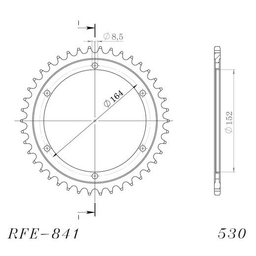 GALINĖ ŽVAIGŽDĖ SUPERSPROX RFE-841:42-BLK, JUODOS SPALVOS 42T, 530