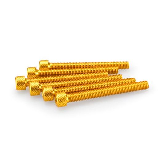VARŽTAI PUIG ANODIZED 0446G, GELTONOS SPALVOS M6 X 55MM (6PCS)