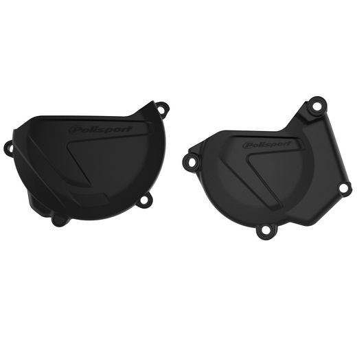 CLUTCH AND IGNITION COVER PROTECTOR KIT POLISPORT 90939, JUODOS SPALVOS