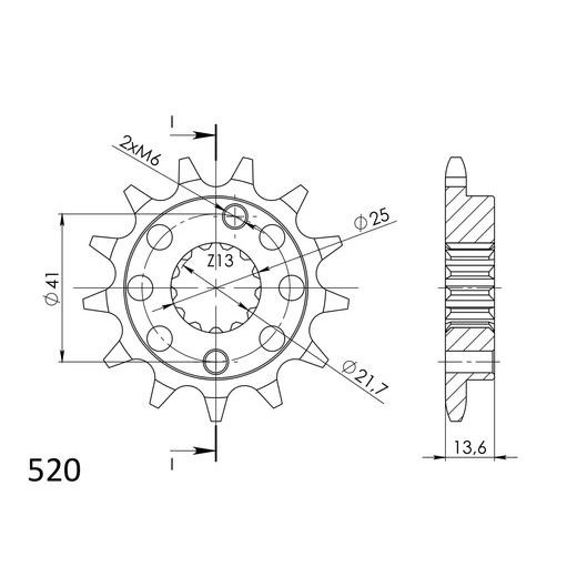 PRIEKINĖ ŽVAIGŽDĖ SUPERSPROX CST-1307:14 14T, 520