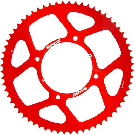 REAR ALU SPROCKET SUPERSPROX RAL-6618:64-RED, RAUDONOS SPALVOS 64T, 420