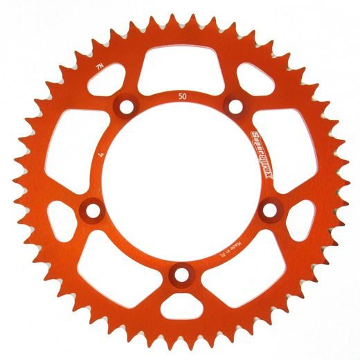 REAR ALU SPROCKET SUPERSPROX RAL-4:50-ORG, ORANŽINĖS SPALVOS 50T, 420