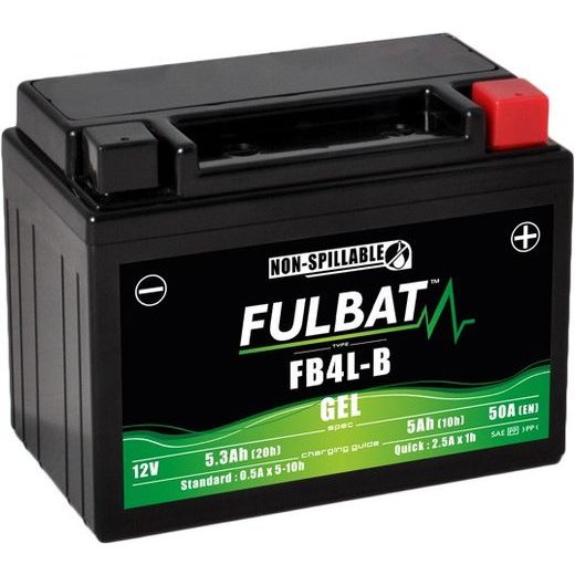 AKUMULIATORIUS SU ŽĖLĖ UŽPILDU FULBAT FB4L-B GEL (HIGH CAPACITY) (YB4L-B GEL)