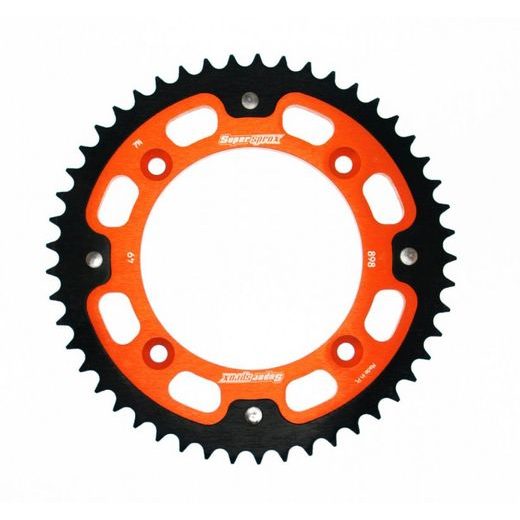 REAR SPROCKET SUPERSPROX STEALTH RST-898:49-ORG, ORANŽINĖS SPALVOS 49T, 428