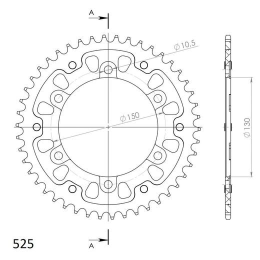 GALINĖ ŽVAIGŽDĖ SUPERSPROX STEALTH RST-300:46-RED, RAUDONOS SPALVOS 46T, 525