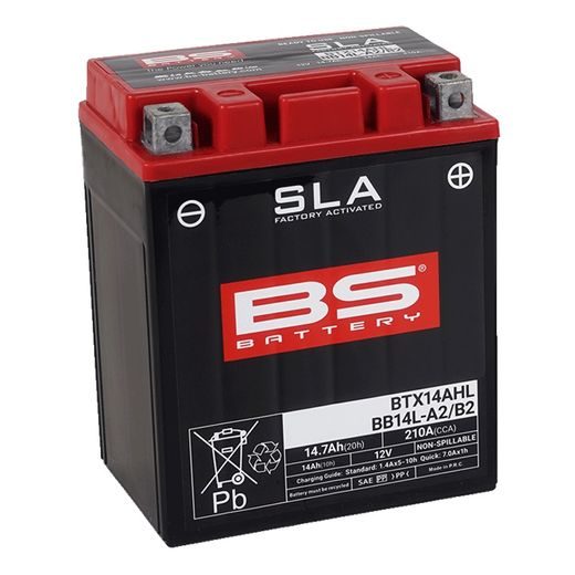 GAMYKLOJE AKTYVUOTAS AKUMULIATORIUS BS-BATTERY BB14L-A2 (FA) (YB14L-A2 (FA)) SLA